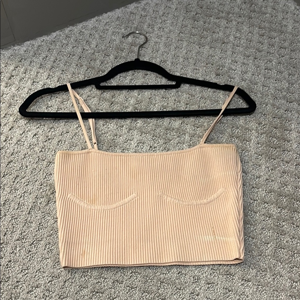 Babaton pink ribbed top